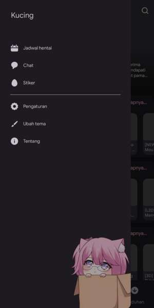 Nekopoi apk app menu screen
